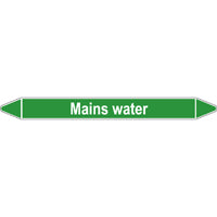 Brady Mains Water 150X12Card-T1-P03 Individual Pipe Markers on a Card with die-cut arrowheads, without pictograms - Water 134506
