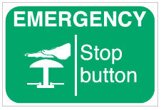 Brady Emergency Stop.. Lbl 100X150mm L. Poly Machine Safety Labels 230784