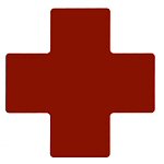 Brady TS-101.60-514-Cen-Rd-20 ToughStripe Diecut Shapes Red Centre "+" Mark 101.6mm Wide 104478