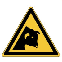 Brady Pic W034-Tri 025-Pe-Sheet/13 ISO Safety Sign - Beware of bull 831150