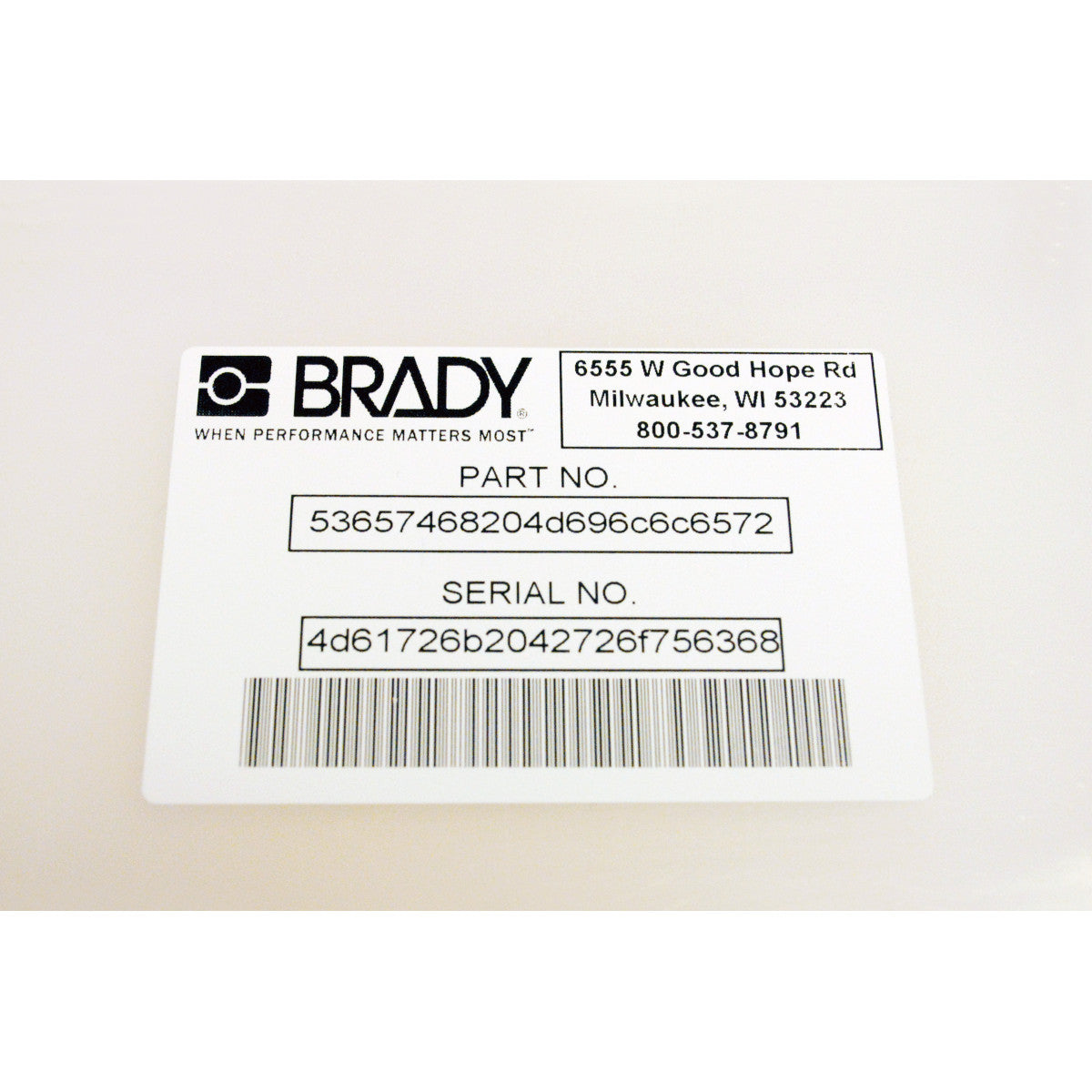 Brady THT-76-483-1 Thermal Transfer Printable Labels 031338