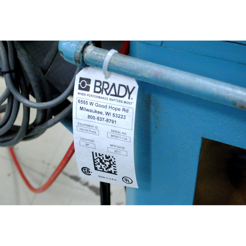 Brady B30C-3250-551-WT Non-Adhesive Continuous Tags For Bbp3X/S3Xxx/I3300 Printers 118012