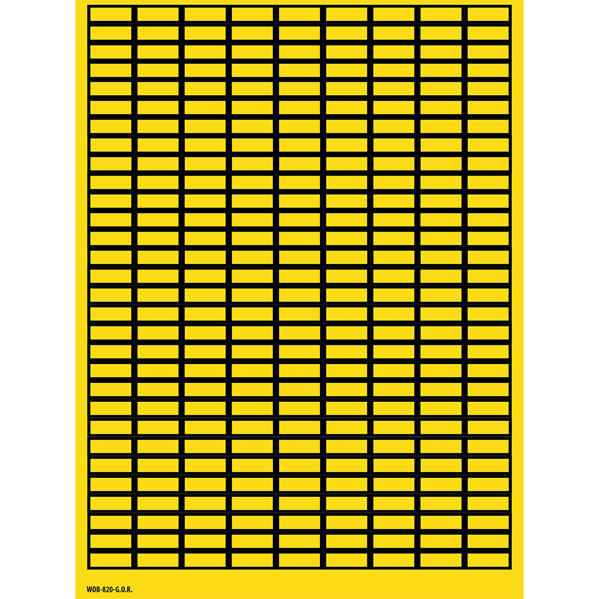 Brady WOB-820-G.O.R. Blank Write-On Labels on sheets - Yellow without border 101803