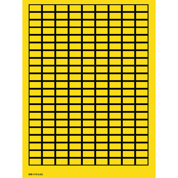 Brady WOB-1119-G.O.R. Blank Write-On Labels on sheets - Yellow without border 101805