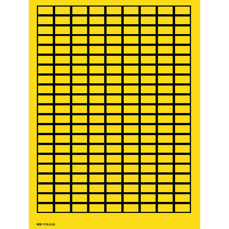 Brady WOB-1119-G.O.R. Blank Write-On Labels on sheets - Yellow without border 101805