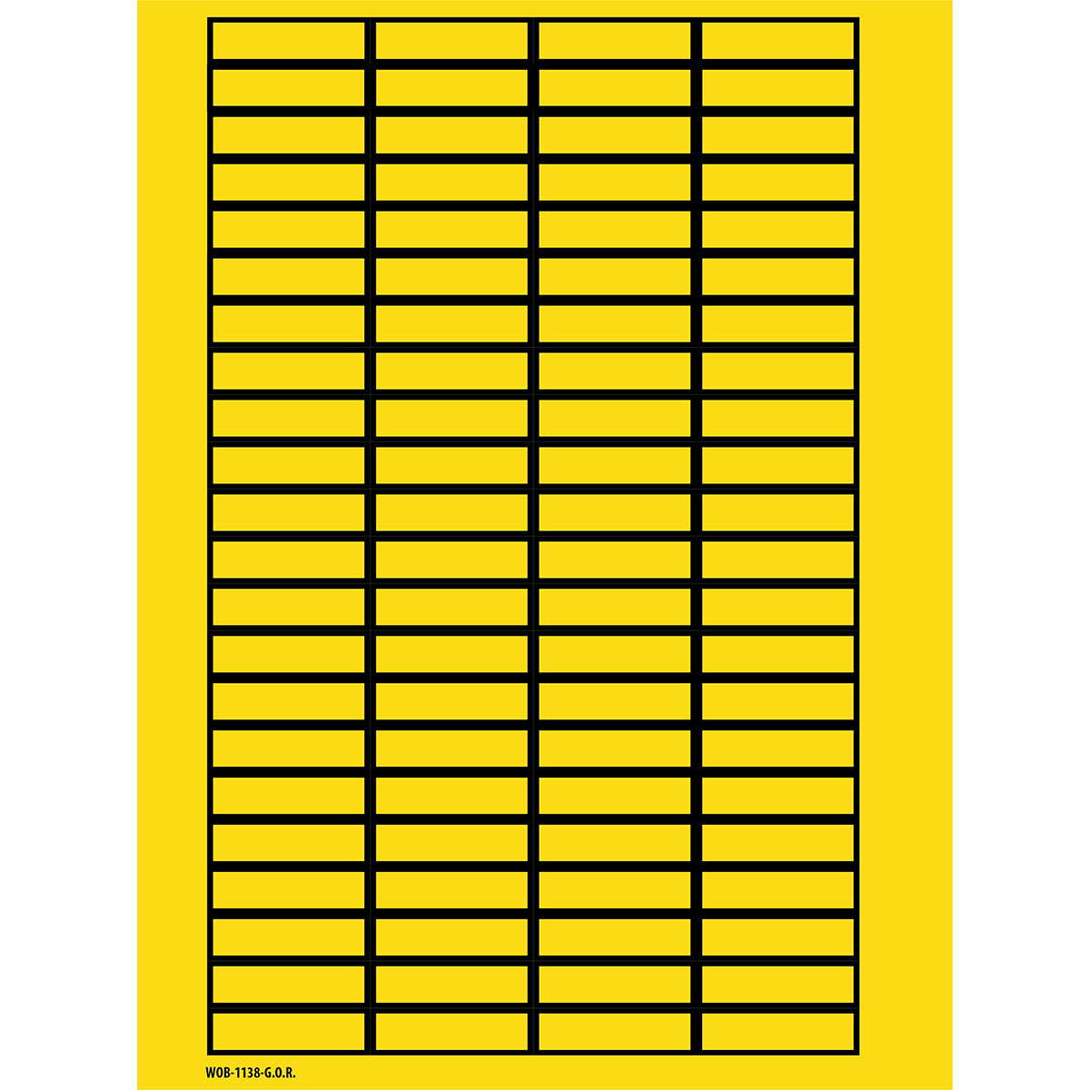 Brady WOB-1138-G.O.R. Blank Write-On Labels on sheets - Yellow without border 101806