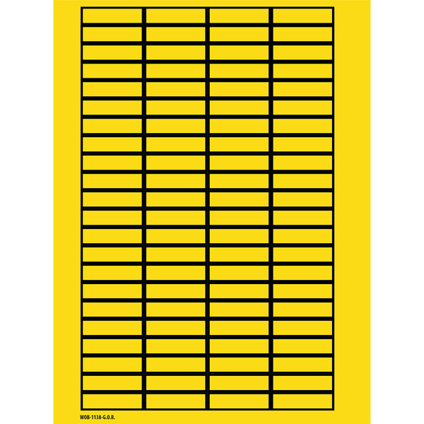 Brady WOB-1138-G.O.R. Blank Write-On Labels on sheets - Yellow without border 101806