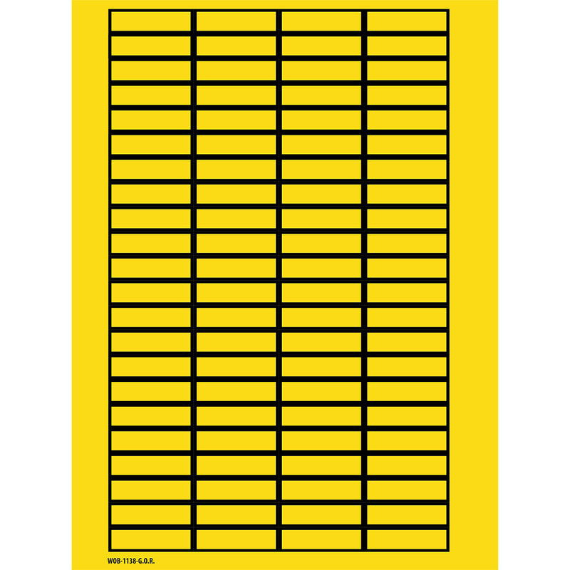 Brady WOB-1138-G.O.R. Blank Write-On Labels on sheets - Yellow without border 101806