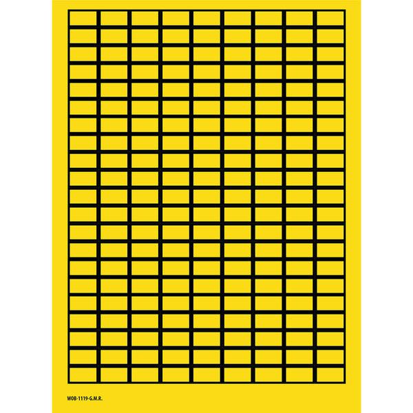 Brady WOB-1119-G.M.R. Blank Write-On Labels on sheets - Yellow with border 101807