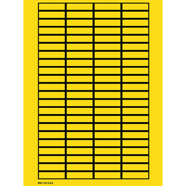 Brady WOB-1138-G.M.R Blank Write-On Labels on sheets - Yellow with border 101808