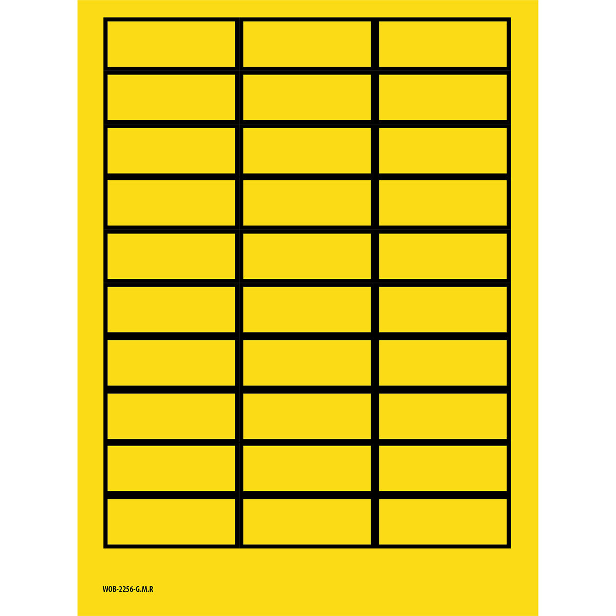 Brady WOB-2256-G.M.R Blank Write-On Labels on sheets - Yellow with border 101809