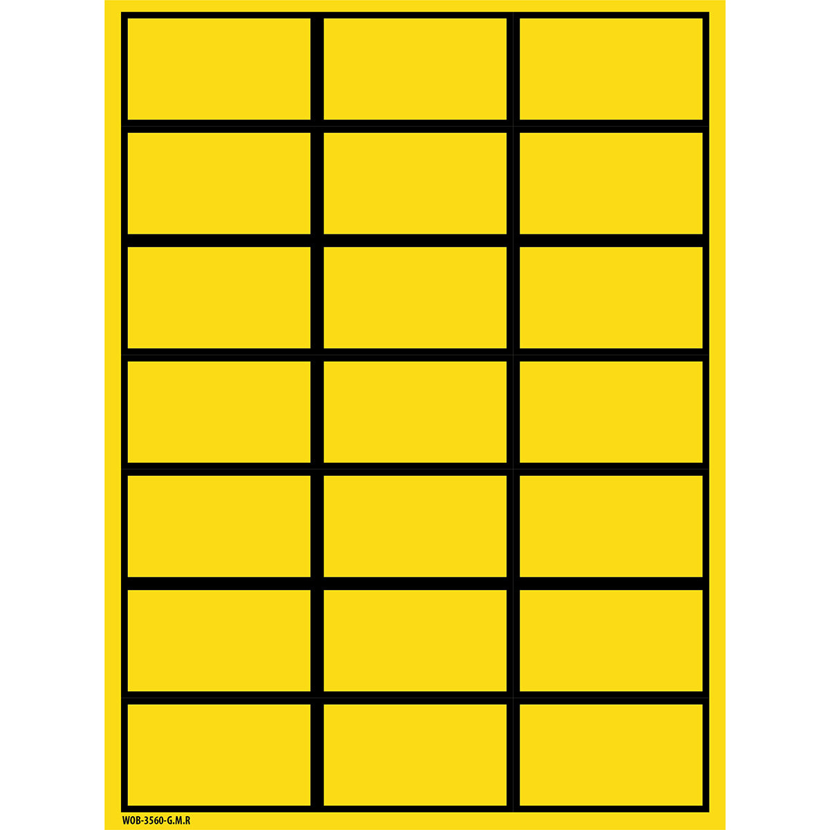 Brady WOB-3560-G.M.R Blank Write-On Labels on sheets - Yellow with border 101810