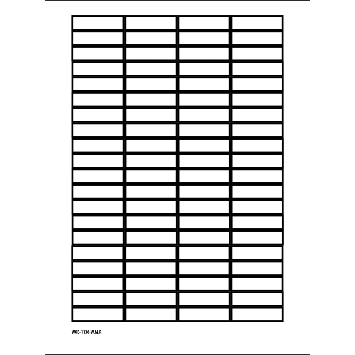 Brady WOB-1138-W.M.R Blank Write-On Labels on sheets - White with border 101812