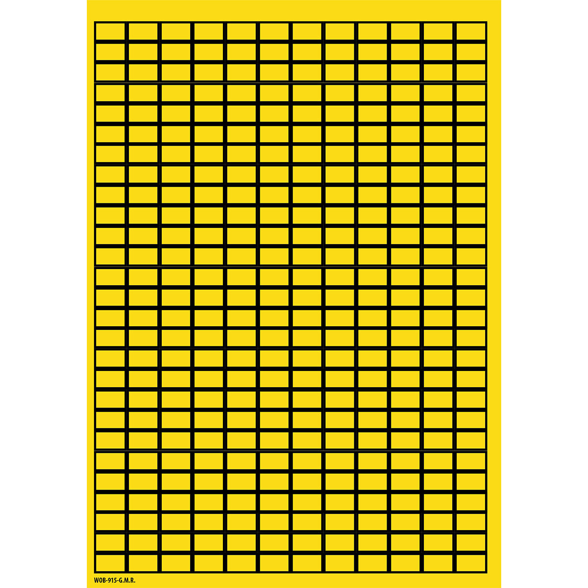 Brady WOB-915-G.M.R. Blank Write-On Labels on sheets - Yellow with border 101817