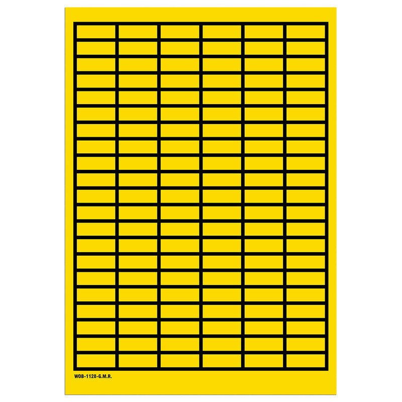 Brady WOB-1128-G.M.R. Blank Write-On Labels on sheets - Yellow with border 101890