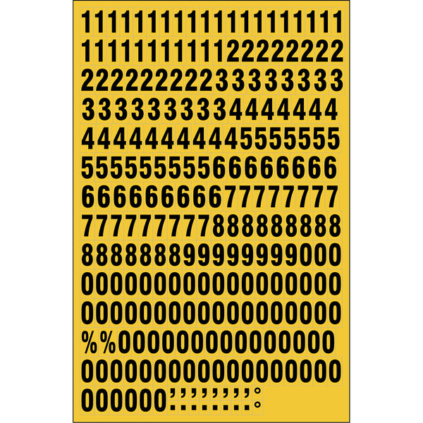 Brady MAGNETIC NUMBERS YELLOW 18/23MM Magnetic Numbers on a sheet 224063