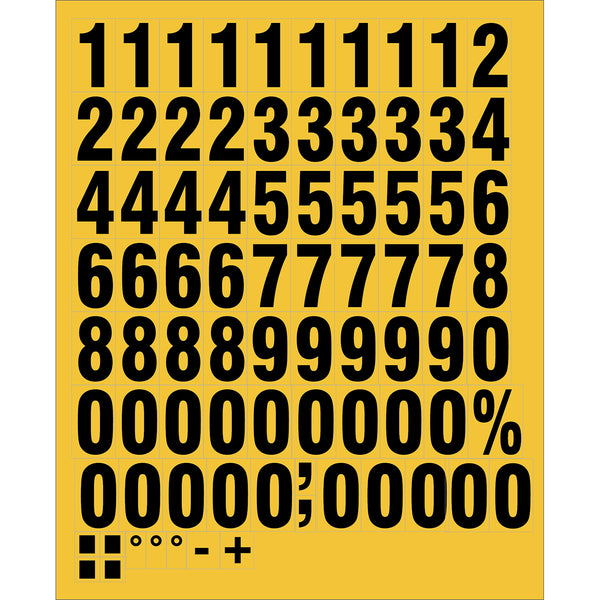 Brady MAGNETIC NUMBERS YELLOW 39/43MM Magnetic Numbers on a sheet 224064