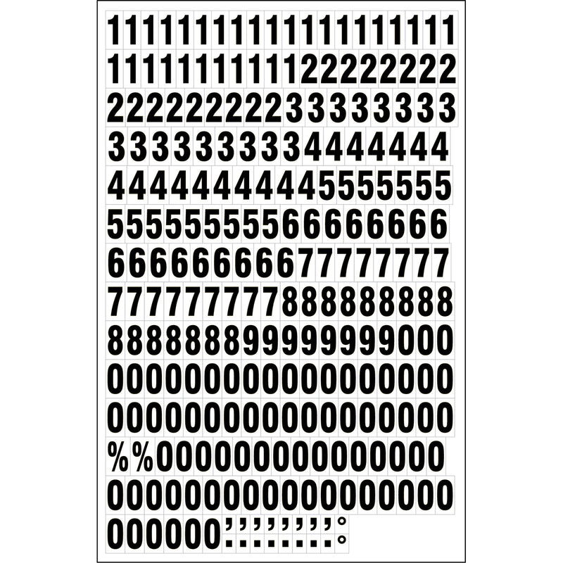 Brady MAGNETIC NUMBERS BLACK ON WHITE 18/23MM Magnetic Numbers on a sheet 224065