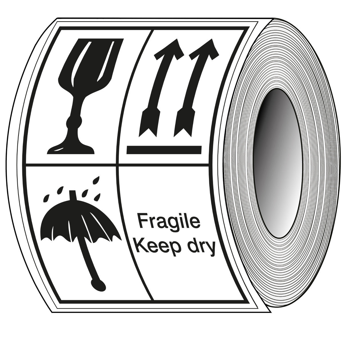 Brady T/Ste15-Pap-148X210-1000 Packaging Labels - Fragile, This side up, keep dry 237830