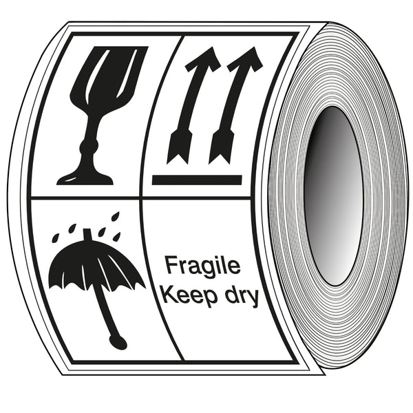 Brady T/Ste15-Pap-148X210-1000 Packaging Labels - Fragile, This side up, keep dry 237830