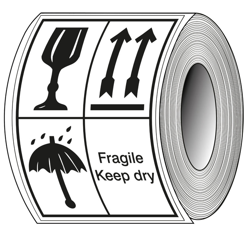 Brady T/Ste15-Pap-148X210-1000 Packaging Labels - Fragile, This side up, keep dry 237830
