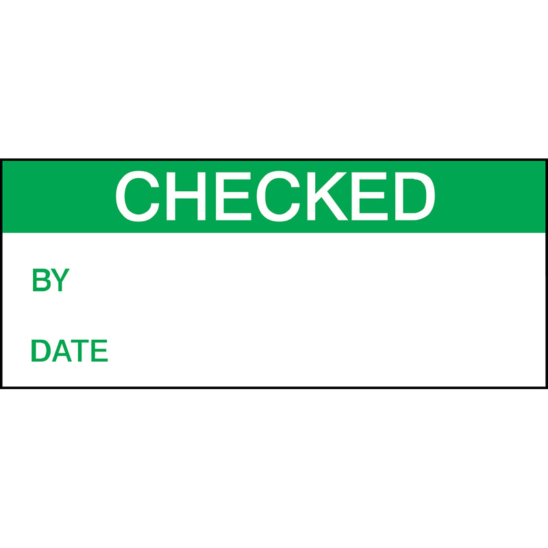 Brady WO-E CHECKED BY DATE 38X16MM B-500 Quality Control labels - Checked 256028