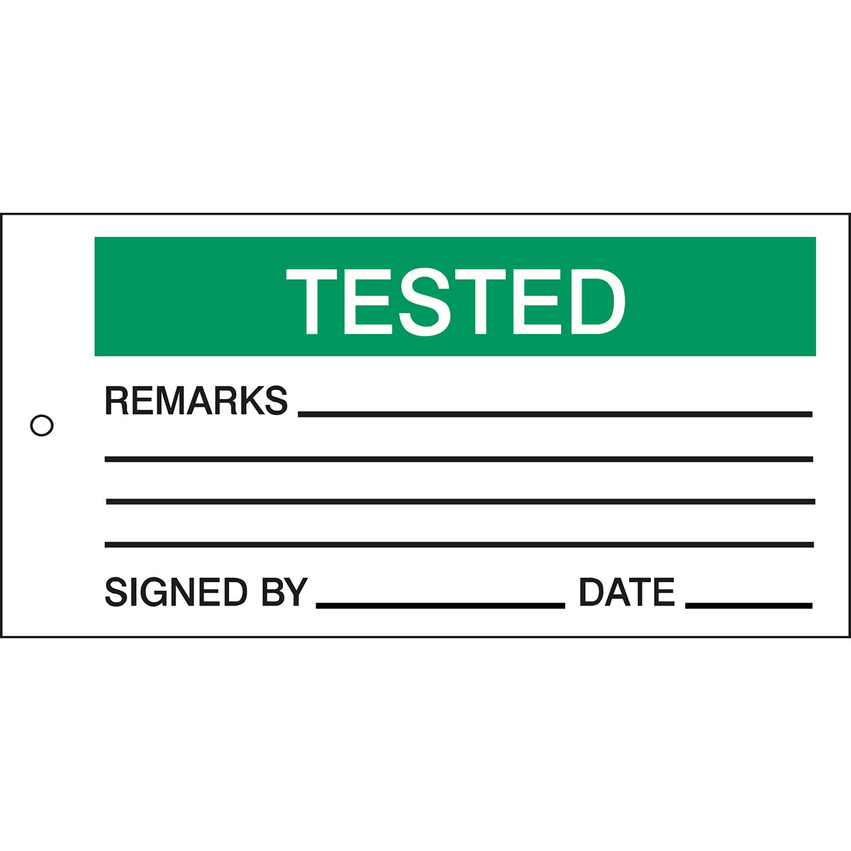Brady Tag-E Tested-75X150mm Quality & Material Control Tags - Tested 256551