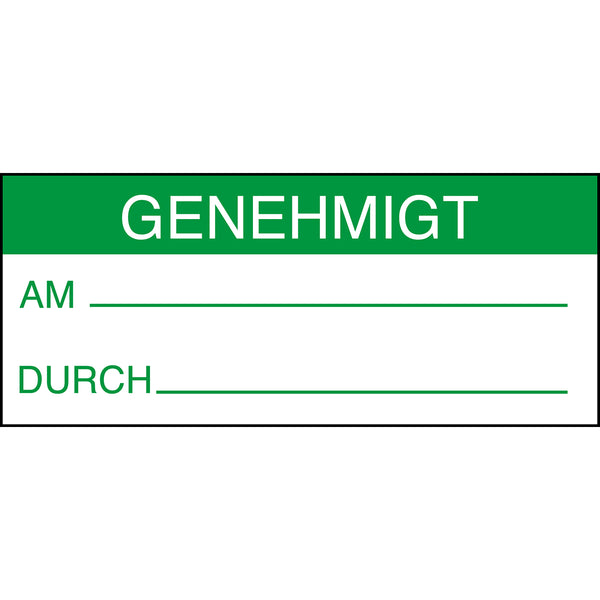 Brady BESCHRIFTBARE ETIKETTEN "GENEHMIGT"-38x1 Write-on labels - (per 25 c.) 335076