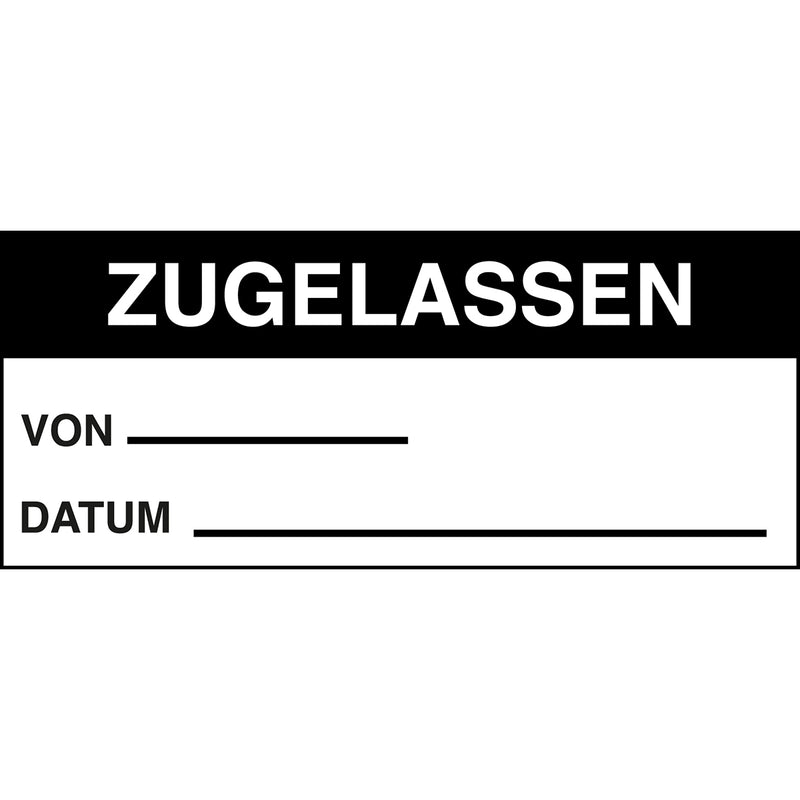 Brady BESCHRIFTBARE ETI "ZUGELASSEN"-38x16-B50 Write-on labels - (per 25 c.) 335084