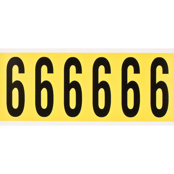 Brady 3450-6 Identical numbers and letters on one card for indoor use 034506