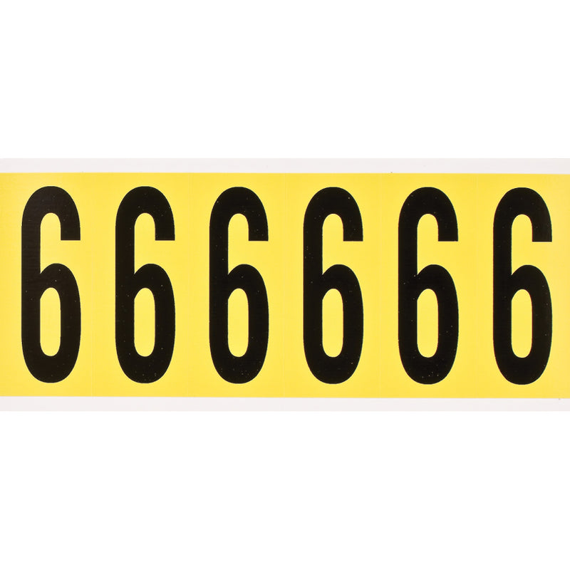 Brady 3450-6 Identical numbers and letters on one card for indoor use 034506