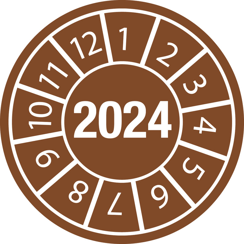 Brady DATE INSPECTION LBLS B-429 2024 -DIA 15 Tamper-evident Inspection Date Labels  Year 2024 834148