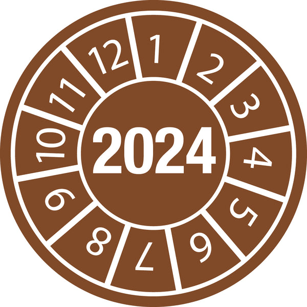 Brady DATE INSPECTION LBLS B-429 2024 -DIA 30 Tamper-evident Inspection Date Labels  Year 2024 834150