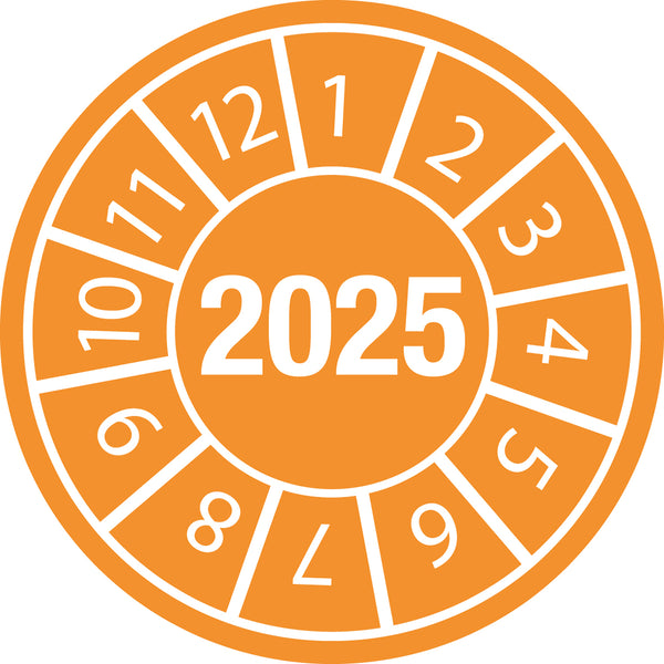 Brady DATE INSPECTION LBLS B-429 2025 -DIA 15 Tamper-evident Inspection Date Labels  Year 2025 834152