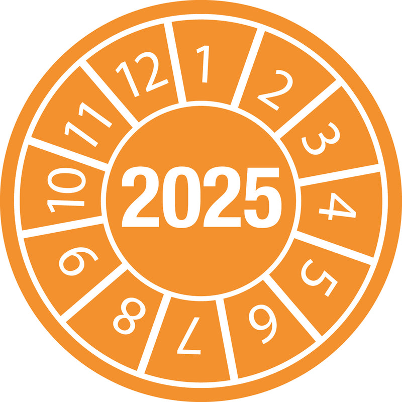 Brady DATE INSPECTION LBLS B-429 2025 -DIA 15 Tamper-evident Inspection Date Labels  Year 2025 834152