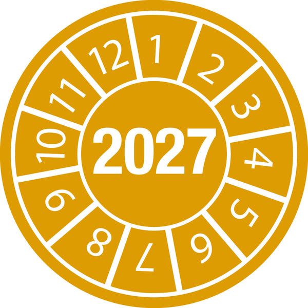 Brady DATE INSPECTION LBLS B-429 2027 -DIA 15 Tamper-evident Inspection Date Labels  Year 2027 834160