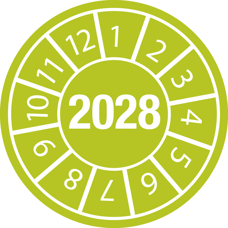 Brady DATE INSPECTION LBLS B-429 2028 -DIA 10 Tamper-evident Inspection Date Labels  Year 2028 834163