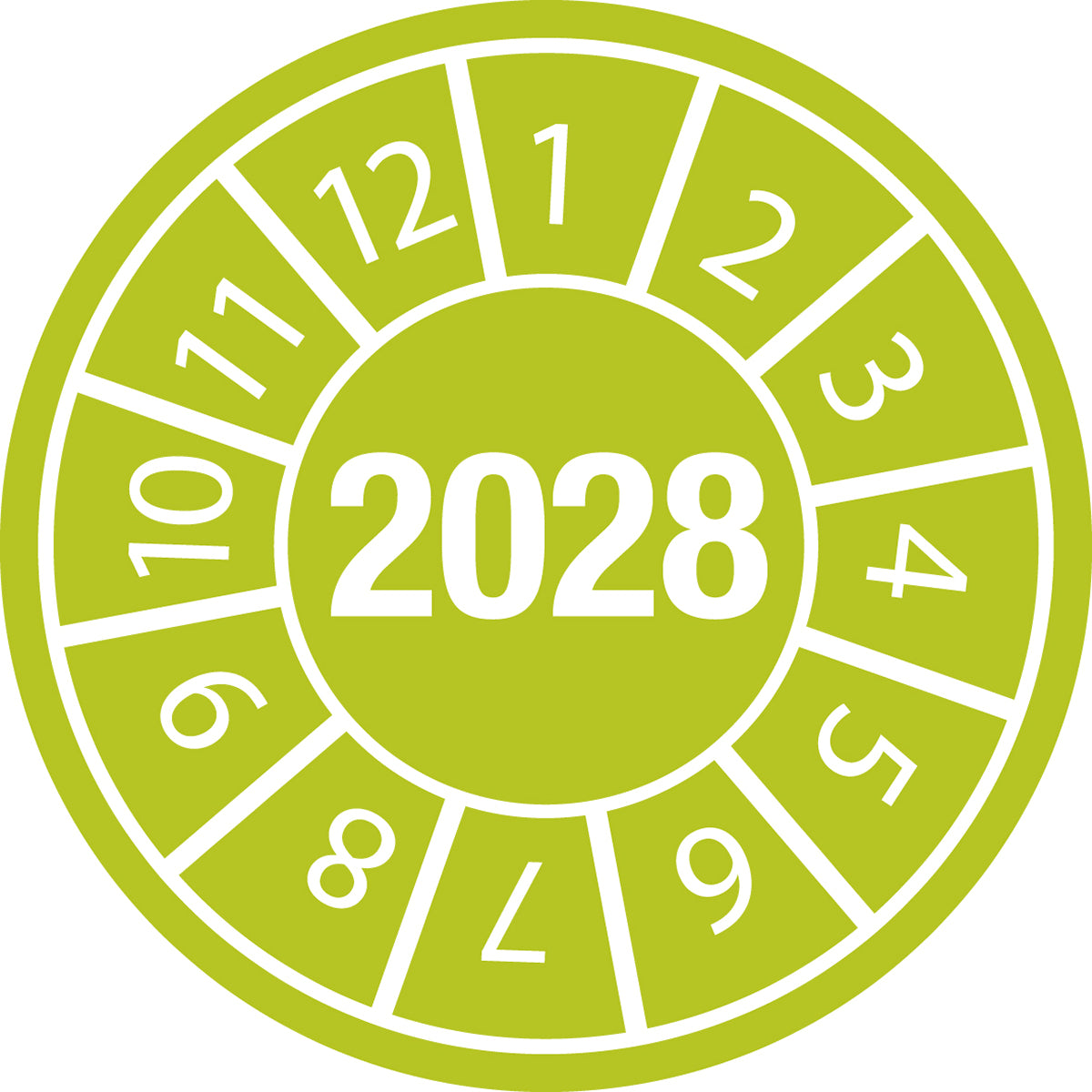 Brady DATE INSPECTION LBLS B-429 2028 -DIA 30 Tamper-evident Inspection Date Labels  Year 2028 834166