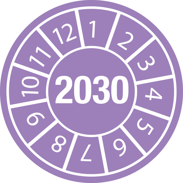 Brady DATE INSPECTION LBLS B-429 2030 -DIA 20 Tamper-evident Inspection Date Labels  Year 2030 834173