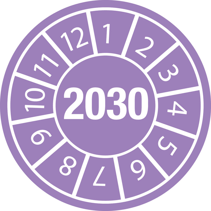 Brady DATE INSPECTION LBLS B-429 2030 -DIA 20 Tamper-evident Inspection Date Labels  Year 2030 834173