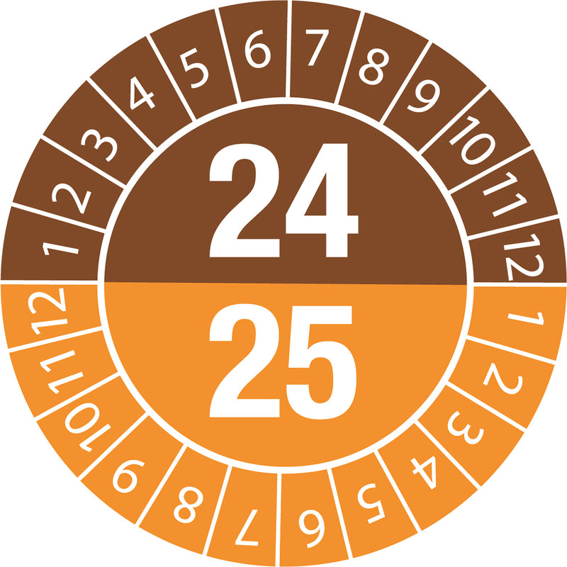 Brady DATE INSPECTION LBLS B-429 24/25 -DIA 20 Tamper-evident Inspection Date Labels  Year 24/25 834079