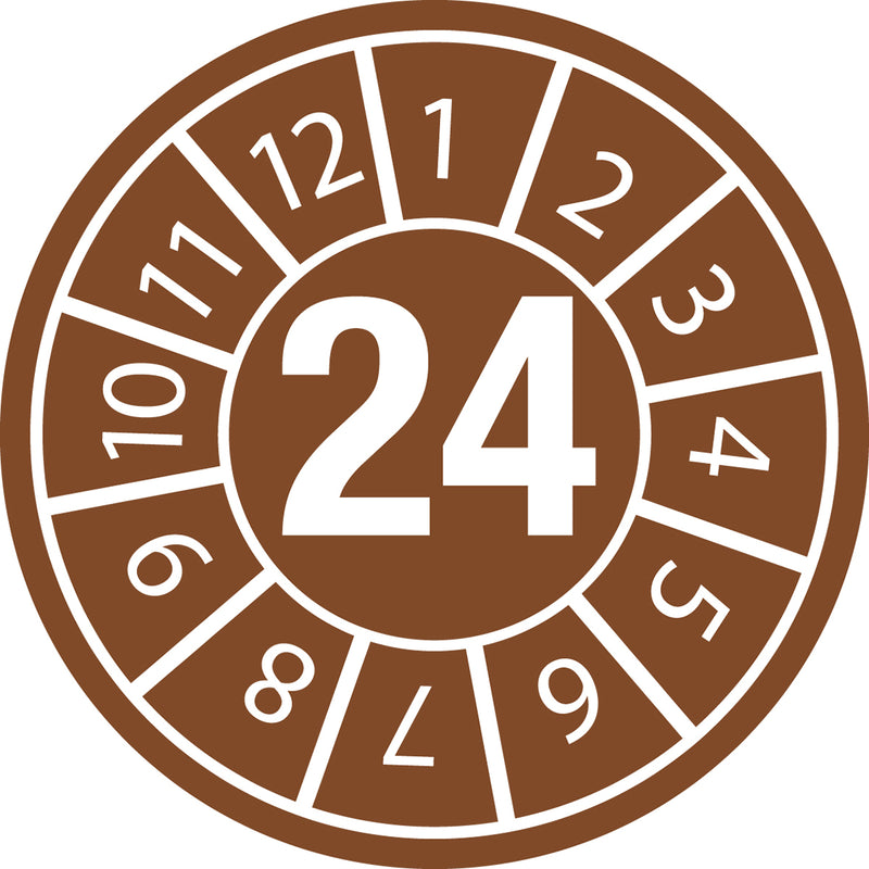 Brady DATE INSPECTION LBLS B-429 24 -DIA 10 Tamper-evident Inspection Date Labels  Year 24 834037