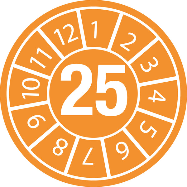Brady DATE INSPECTION LBLS B-429 25 -DIA 10 Tamper-evident Inspection Date Labels  Year 25 834041