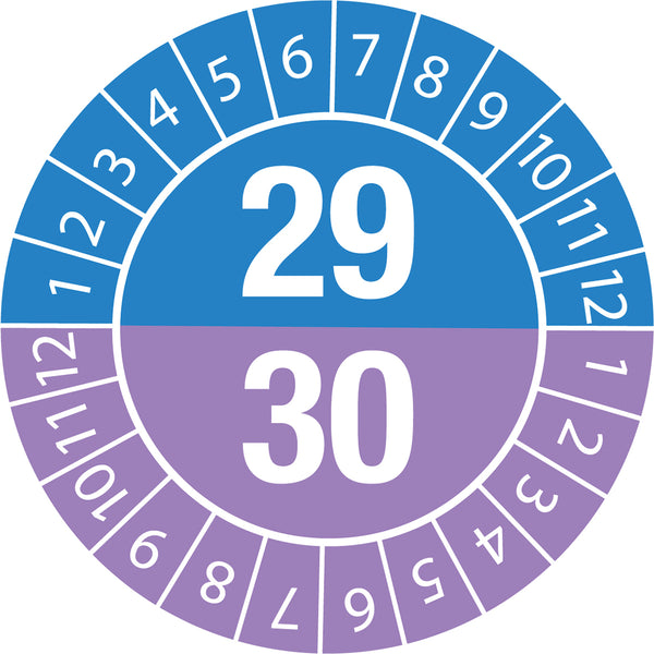 Brady DATE INSPECTION LBLS B-429 29/30 -DIA 30 Tamper-evident Inspection Date Labels  Year 29/30 834090