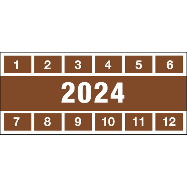 Brady PAST B500 57X25(9) BRW 2024 Inspection Date Labels 834280