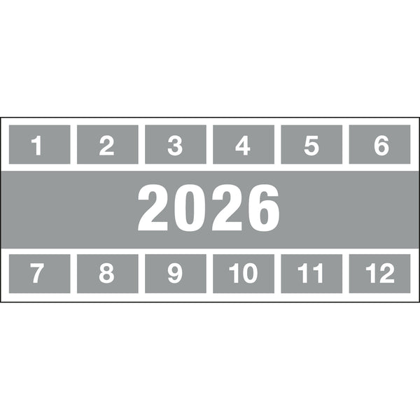 Brady PAST B500 57X25(9) GRY 2026 Inspection Date Labels 834282
