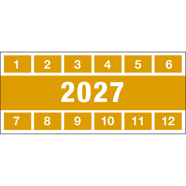 Brady PAST B500 57X25(9) YEL 2027 Inspection Date Labels 834283