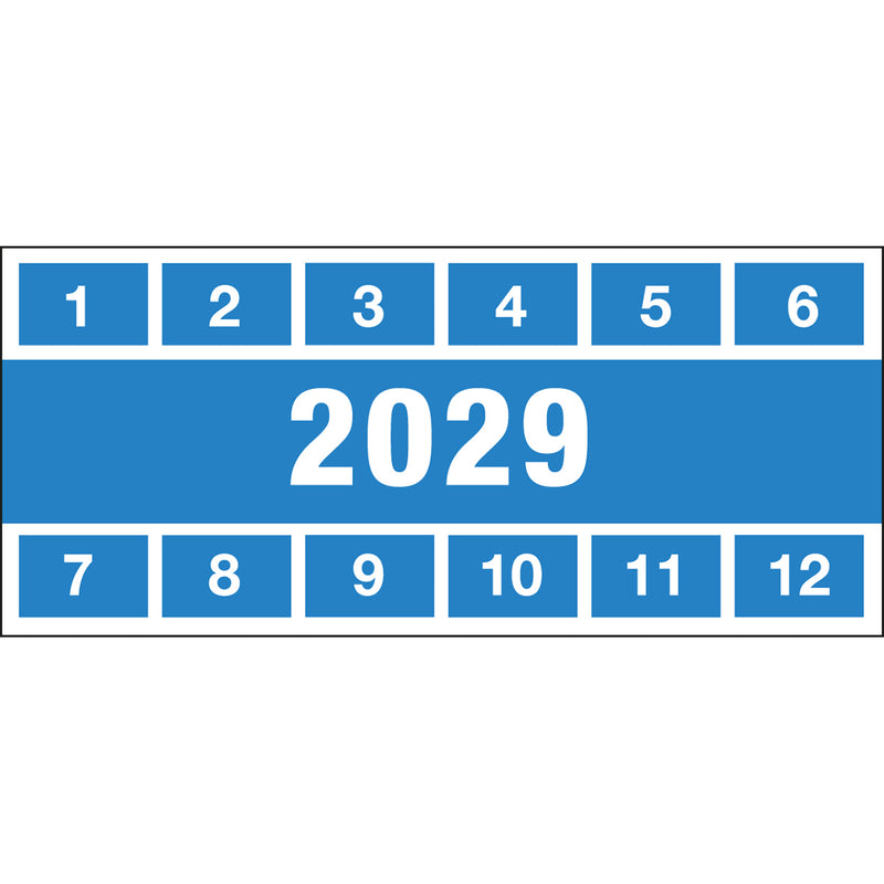 Brady PAST B500 57X25(9) BLU 2029 Inspection Date Labels 834285