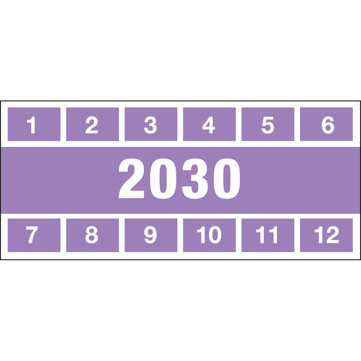 Brady PAST B500 57X25(9) PUR 2030 Inspection Date Labels 834286
