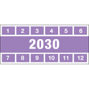 Brady PAST B500 57X25(9) PUR 2030 Inspection Date Labels 834286